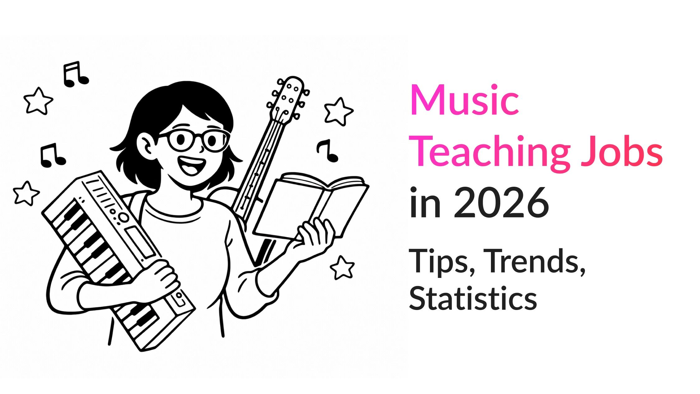 Cute cartoon girl holding piano sheet music with the title “The Best Easy Piano Songs for Beginners: My Top 10 Picks with Letter Notes” — perfect for beginners learning with simple letter notes on MOOZ